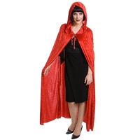 Adult's Hooded Red Velvet Cape
