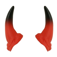 Small Black/Red Devil Horns on Elastic