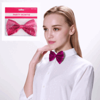 Pink Sequin Adjustable Bowtie