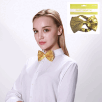 Yellow Sequin Adjustable Bowtie