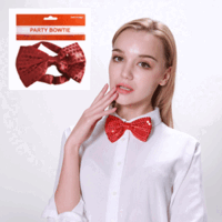 Red Sequin Adjustable Bowtie