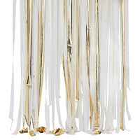 White, Cream & Gold Streamer Hanging Backdrop