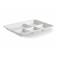 5-Compartment BioCane Food Tray - Pk 125