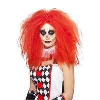 Red Crimped Clown Wig