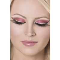 Black Eyelashes w/ Silver Glittered Strip