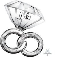 "I Do" Silver Wedding Rings SuperShape Foil (69x76cm)