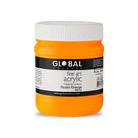 Fluoro Orange Impasto Acrylic Paint (500ml)