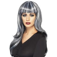 Sinister Siren Black & Grey Wig