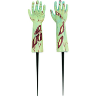 Plastic Zombie Hand Yard Stakes - Pk 2