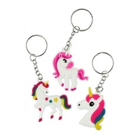 Assorted Unicorn Keyrings - Pk 3