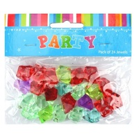 Assorted Plastic Gems & Jewels - Pk 24