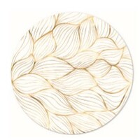 White & Gold Foil Round Placemats (30cm) - Pk 4