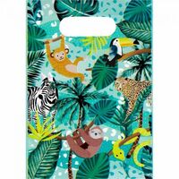 Jungle Animal Plastic Loot Bags - Pk 8