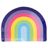 Rainbow Shaped Paper Plates (25cm) - Pk 8