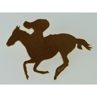 Horse & Jockey Gold Foil Cutouts - Pk 12