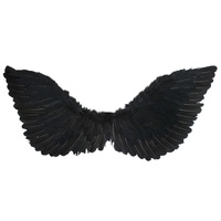 Folded & Pointed Black Angel Wings (70x30cm)