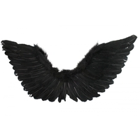 Folded & Pointed Black Angel Wings (90x50cm)