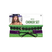 Witch's Choker Necklace Set - Pk 3