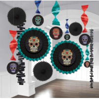 Sugar Skull Hanging Decorations Kit - Pk 13