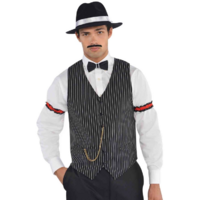 Adults Roaring 20's Pinstripe Gangster Vest