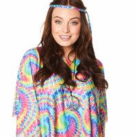 60's Tie-Dye Hippie Poncho