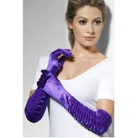 Adults Long Purple Temptress Gloves