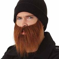 Straight Ginger Fake Beard & Moustache