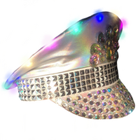 Silver & White Bedazzled LED Festival Hat