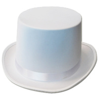 Adults White Satin Top Hat