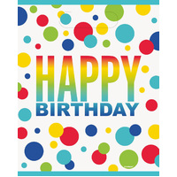 Happy Birthday Rainbow Dot Loot Bags - Pk 8