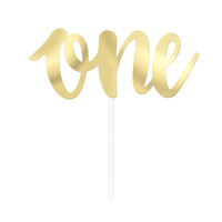 "One" Foil Gold Cake Topper (15cm)