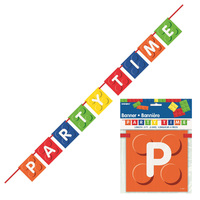 "Party Time" Building Blocks Banner (1.82m)