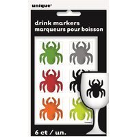 Assorted Spider Drink Markers - Pk 6