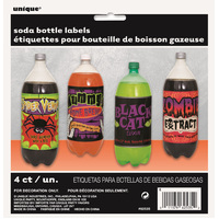 Halloween Soda Bottle Labels - Pk 4