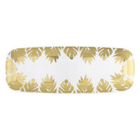 Gold Foil Tropical Leaves Plastic Tray (16x44cm)