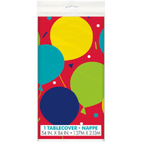 Birthday Balloon Plastic Rectangle Tablecover (137x213cm)