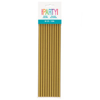 Glitz Gold Paper Drinking Straws - Pk 10