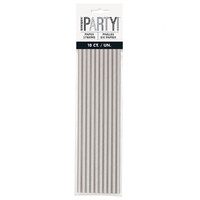 Glitz Silver Paper Drinking Straws - Pk 10*