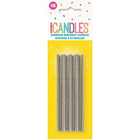 Silver Sparkler Birthday Candles - Pk 18