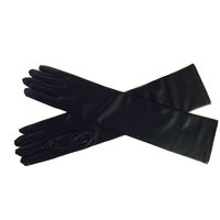 Metallic Long Gloves Black
