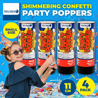 Shimmering Confetti Cannon (11cm) - Pk 4