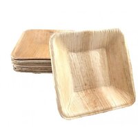 Eco-Friendly Palm Leaf Square Bowls (9cm) - Pk 10