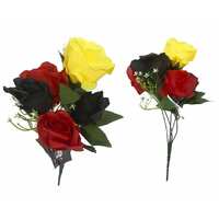 Black, Red & Yellow Silk Flower Bunch