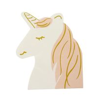 Unicorn Shape Paper Napkins (33cm) - Pk 20