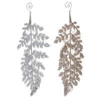Glitter Feather & Crystal Hanging Ornament (22cm) - 2 Colours