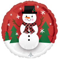 Smiling Snowman Round Foil Balloon (45cm)