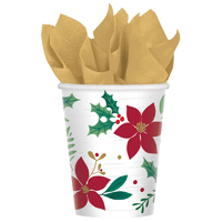 Christmas Wishes Paper Cups (266ml) - Pk 8
