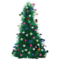 Green Tinsel Christmas Tree Decoration (64cm)