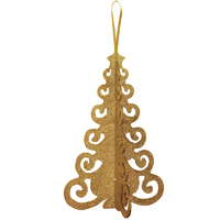 Gold Glitter 3D Filigree Tree Christmas Ornament