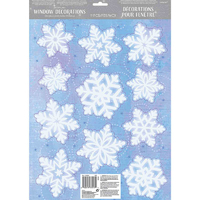 Vinyl Snowflake Window Decorations - Pk 11